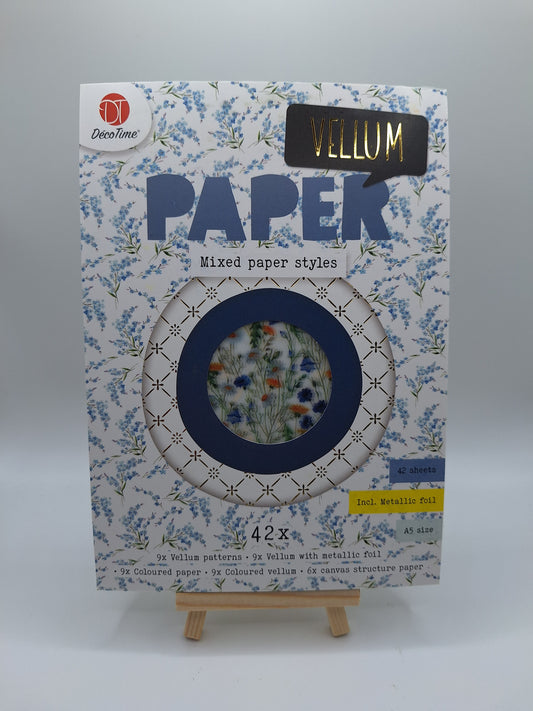 Vellum Paper Mixed Paper Styles (Fruits & Flowers) A5 42 Blatt | DecoTime