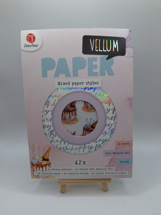 Vellum Paper Mixed Paper Styles (Party) A5 42 Blatt | DecoTime