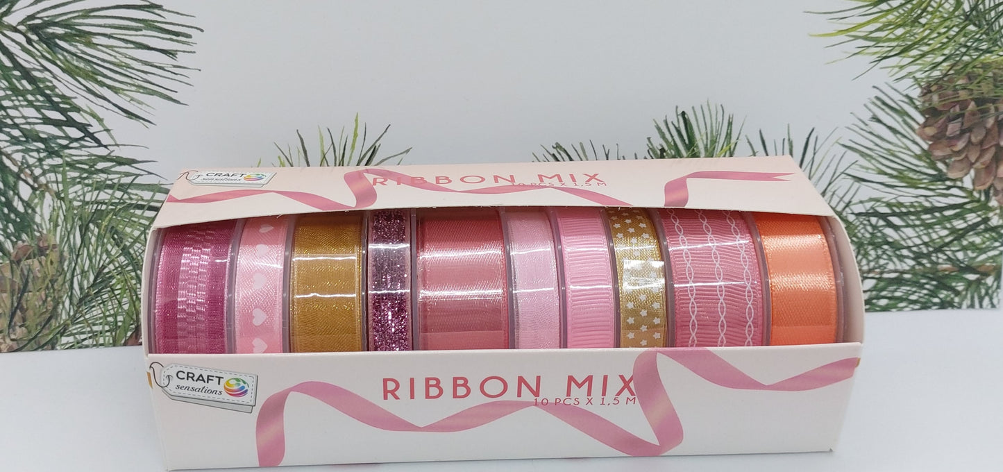 Geschenkbandset (Ribbon Mix) Pink | Craft Sensations