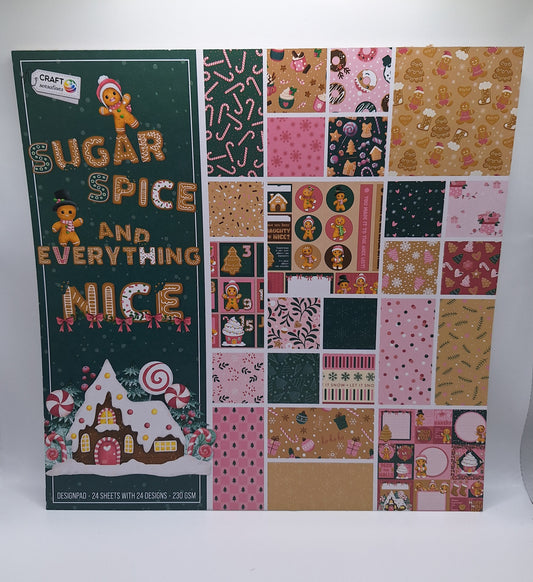 Sugar Spice And Everything Nice Glitter Designblock | Designpad 30.5x30.5 cm | 24 Blatt | Craft Sensations