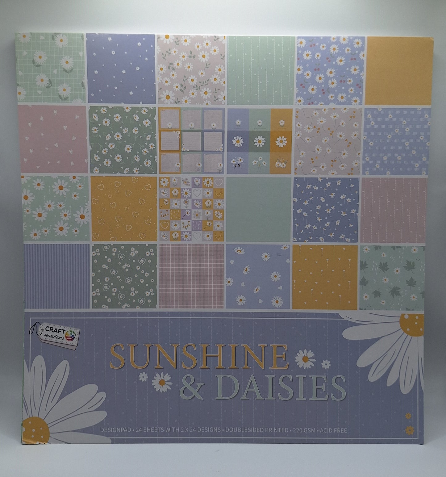 Sunshine & Daisies | Mix & Match Designpad 30.5x30.5 cm | 24 Blatt | Craft Sensations