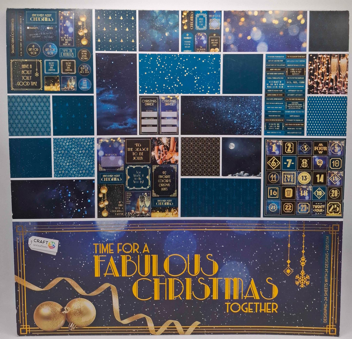 Time For A Fabulous Christmas Together | GFoliert | Designblock | Designpad 30.5x30.5 cm Foil | 24 Blatt | Craft Sensations
