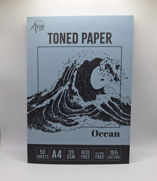 Toned Paper Ocean A4 | Zeichenpapier getönt (blau) 50 Blatt | Tonpapier | Creative Artist