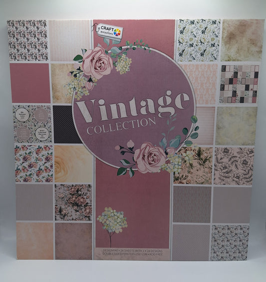 Vintage Collection Designblock | Designpad 30.5x30.5 cm | 24 Blatt | Craft Sensations