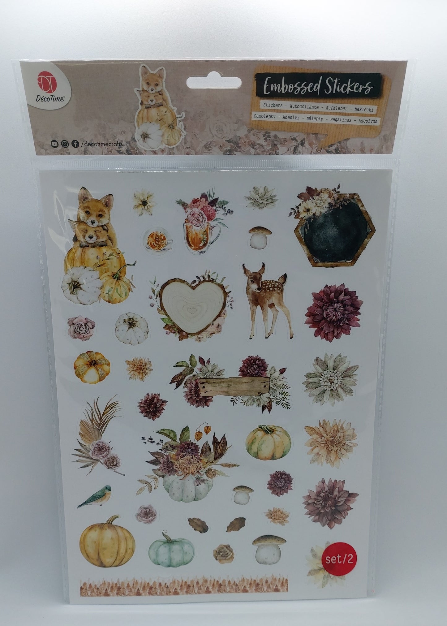 Stickerbogen Aufkleber (Embossed Stickers - Waldzauber) DecoTime