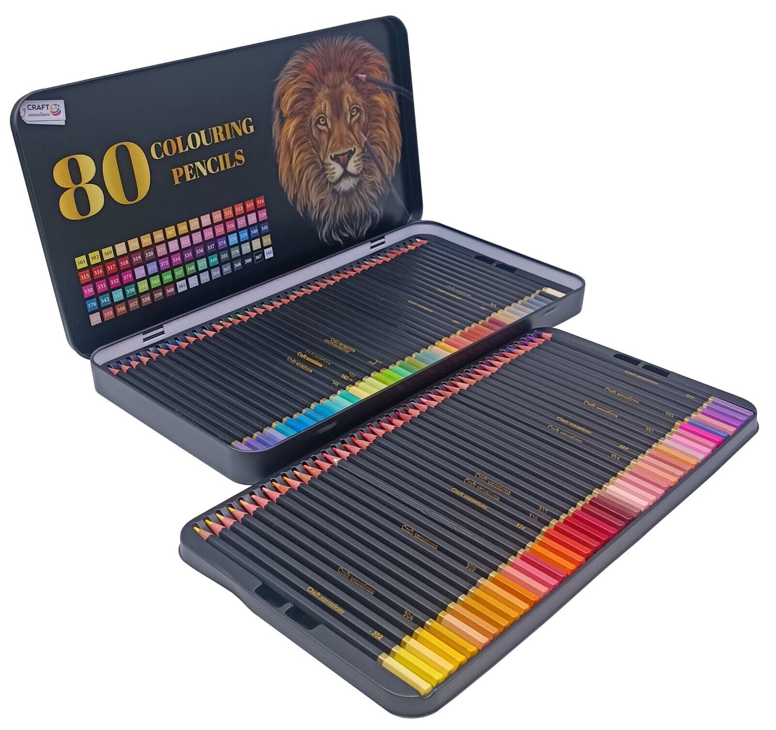 Crayons de couleur Craft Sensations dans une élégante Opbergbox - 80 pièces