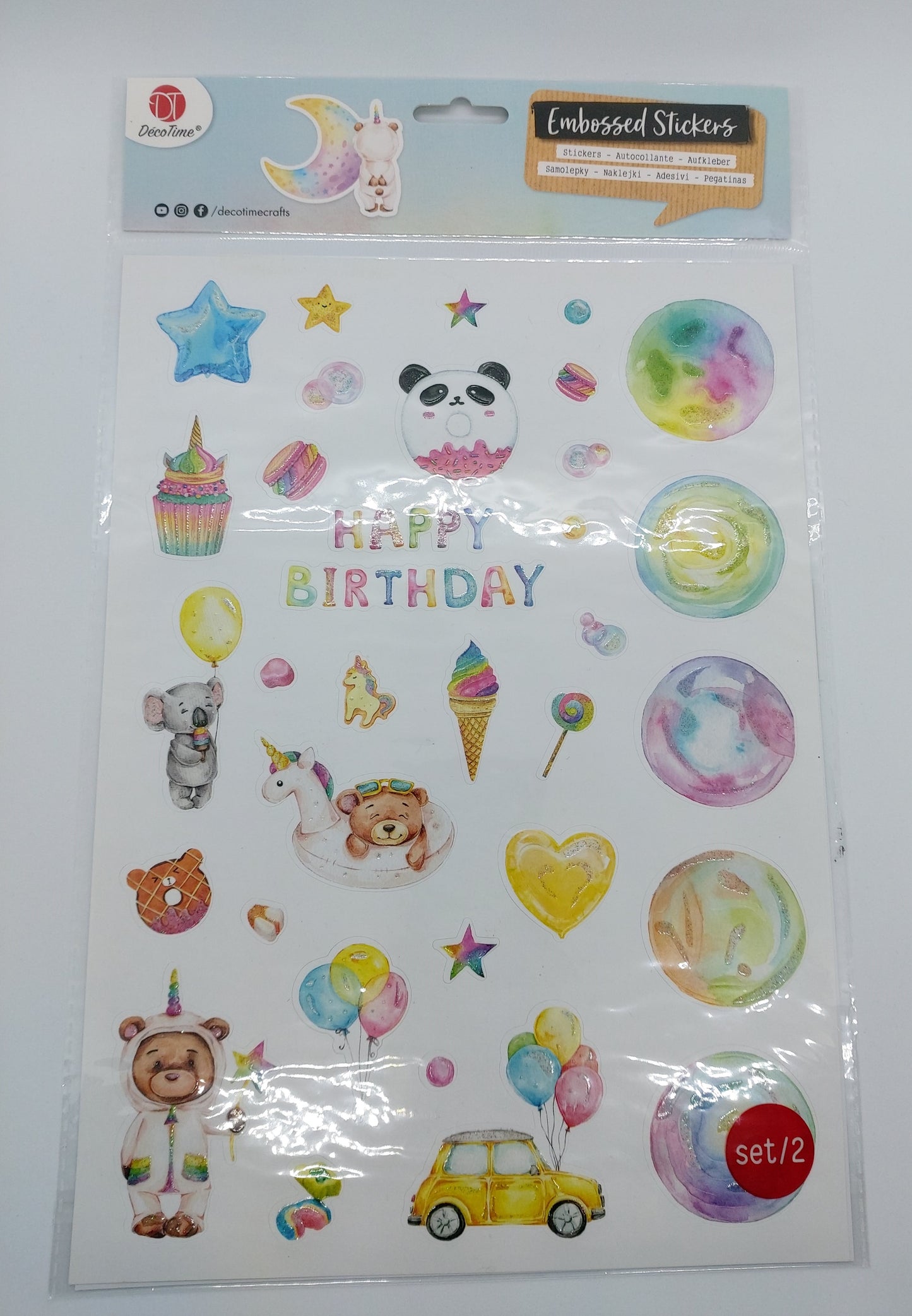 Stickerbogen Aufkleber (Embossed Stickers - Rainbow Love) DecoTime