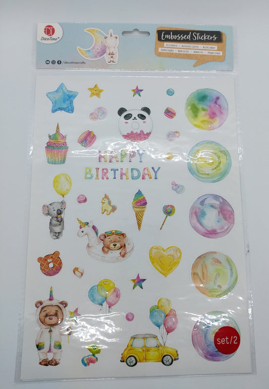 Stickerbogen Aufkleber (Embossed Stickers - Rainbow Love) DecoTime