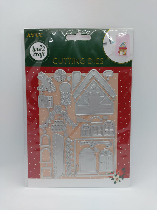 Weihnachtsstanzen A6 (Cutting Dies) - Lebkuchenhaus (Gingerbread House) AVEC