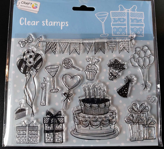 Clear Stamps Big (Party Themes, Cake, Balloons)