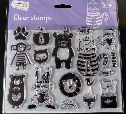 Clear Stamps Big (Animals, Bear, Lion, Cat, Monkey etc.)