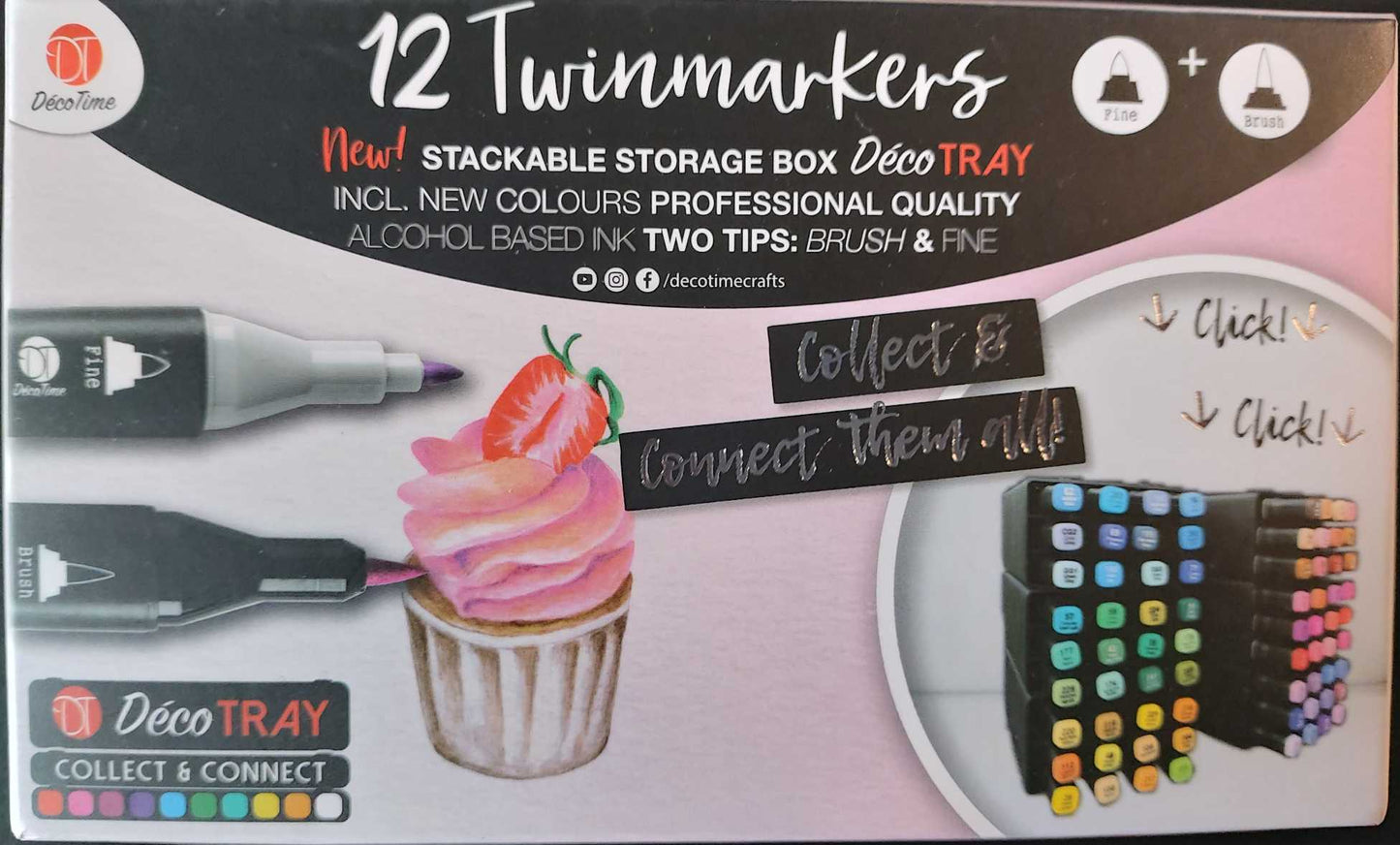 Twinmarkers 12 Pink Tones incl. Storagebox