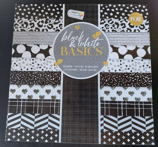 Designblock Black and White Basics 15x15 cm| Craft Sensations