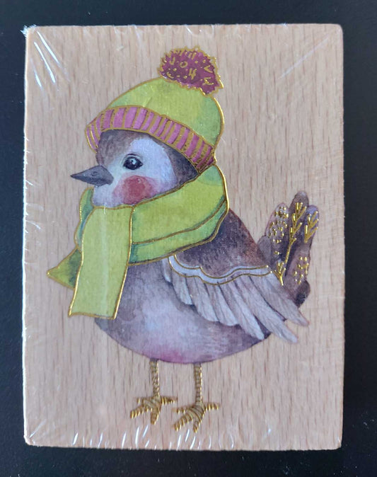 Wodden Stamp Winterbird